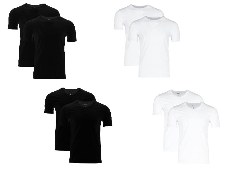 Set aus schwarzen und weißen Rundhals- und V-Ausschnitt-T-Shirts für Herren