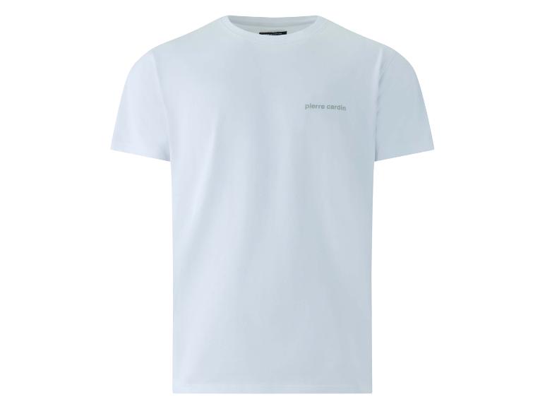 Einfarbiges weißes Herren-T-Shirt mit kleinem Logo auf der Brust.