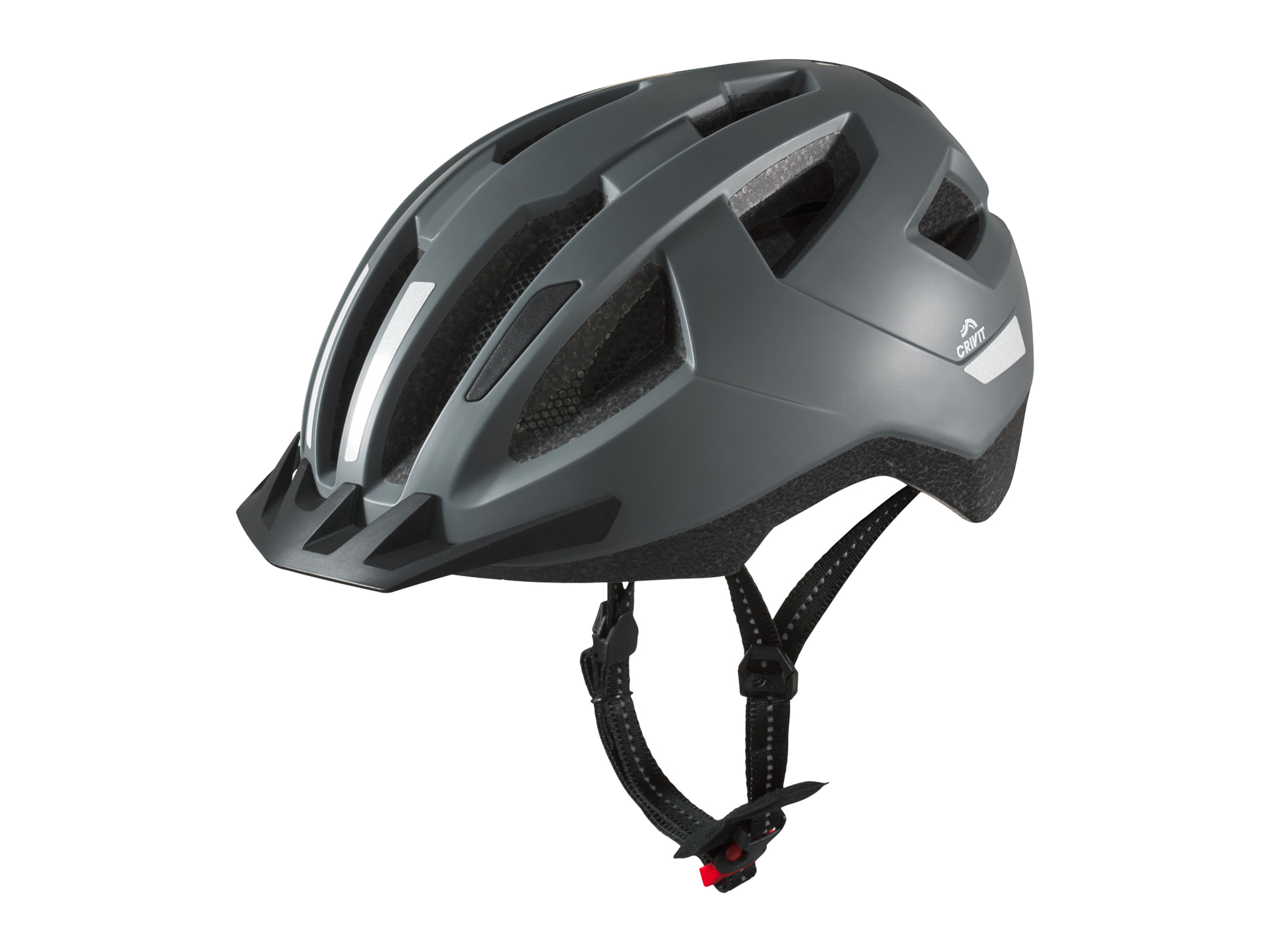 CRIVIT Fahrradhelm mit LED-Rücklicht (Grau, L/XL) | 04052916269404