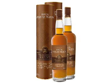 2 x 0,7-l-Flasche Whiskypaket Ben Bracken Highland Peated Single Malt Scotch Whisky 20 Jahre mit Geschenkbox 40 % Vol