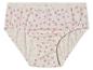 Weiße Unterhose mit rosa Blümchenmuster.