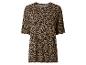 Geripptes T-Shirt-Kleid mit Leopardenmuster