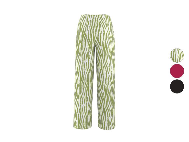 Damenhose mit grün-weißem Zebramuster, mit einfarbigen Optionen