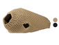 Beige gestrickte Hundejacke mit zwei Farboptionen.