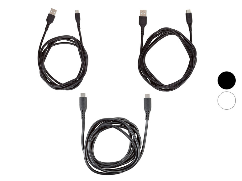Gehe zu Vollbildansicht: TRONIC Lade- und Datenkabel USB A, USB C, Micro USB - Bild 1