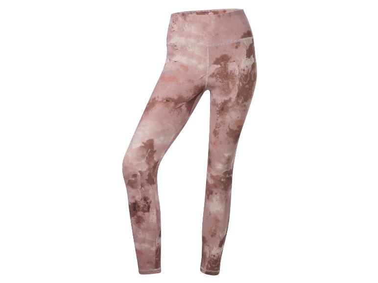 Eine rosa Leggings mit einem abstrakten Muster.