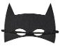 Eine schwarze Batman-Maske mit Gummiband.