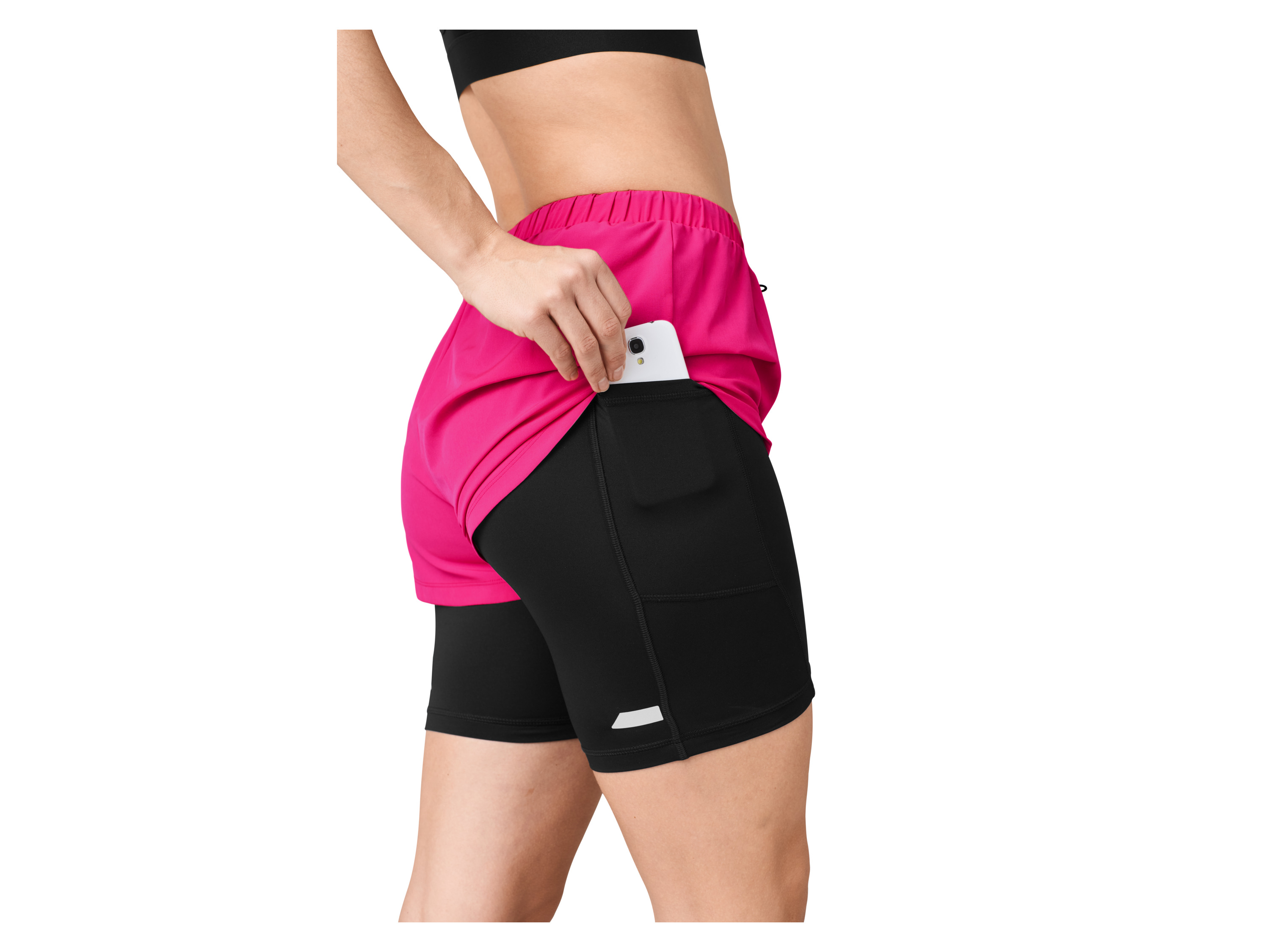 Thumbnail - CRIVIT Damen Funktionsshorts, mit praktischer Handytasche (pink, M(40/42))
