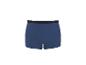 Dunkelblaue Boxershorts mit schwarzem und weißem Bund.