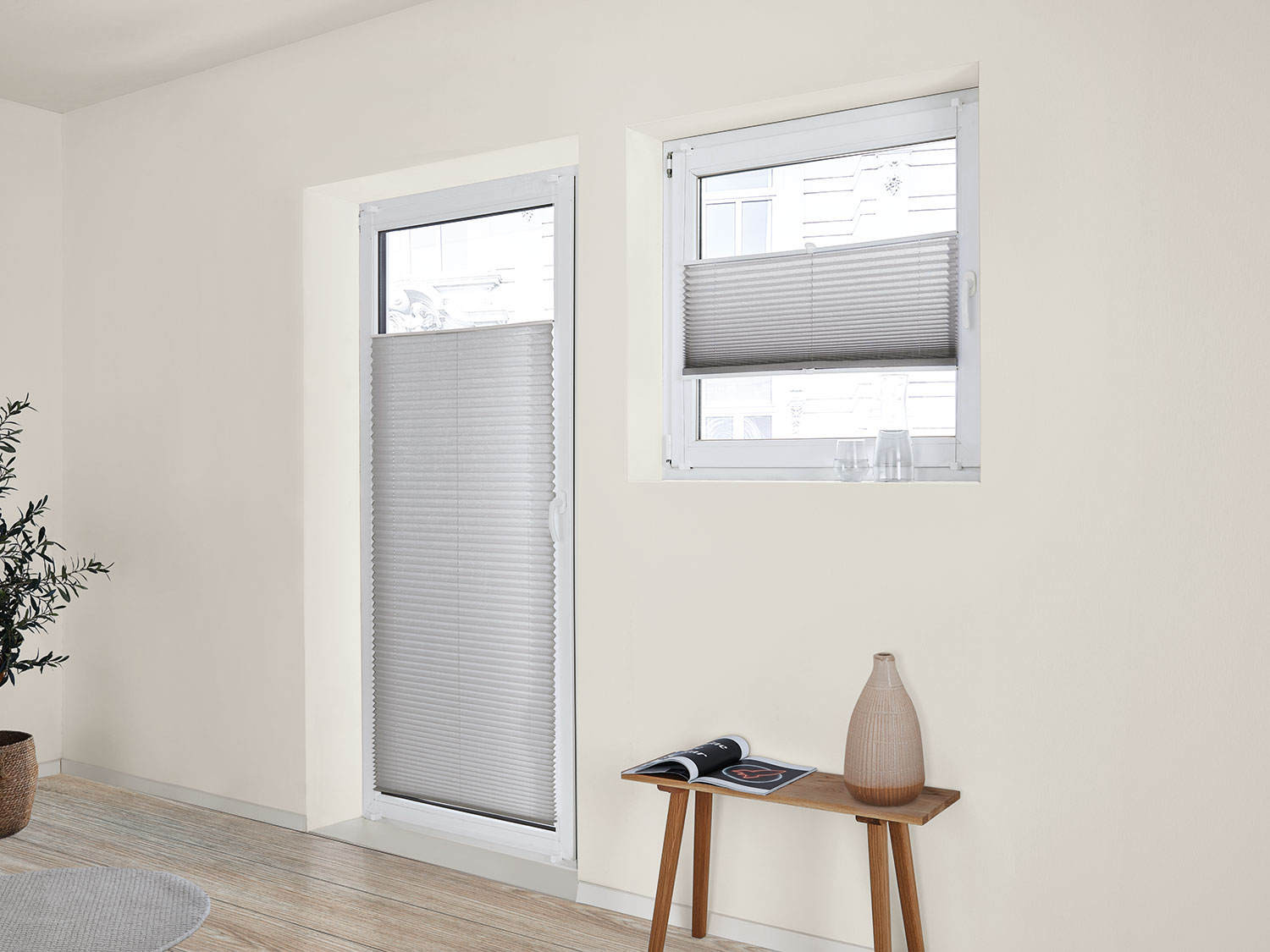 Thumbnail - LIVARNO home Plissee Rollo für Türen verspannt (grau PET-BOX, 80X200 CM)