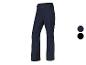 Dunkelblaue Skihose mit schwarzen Details und Reißverschlusstaschen.