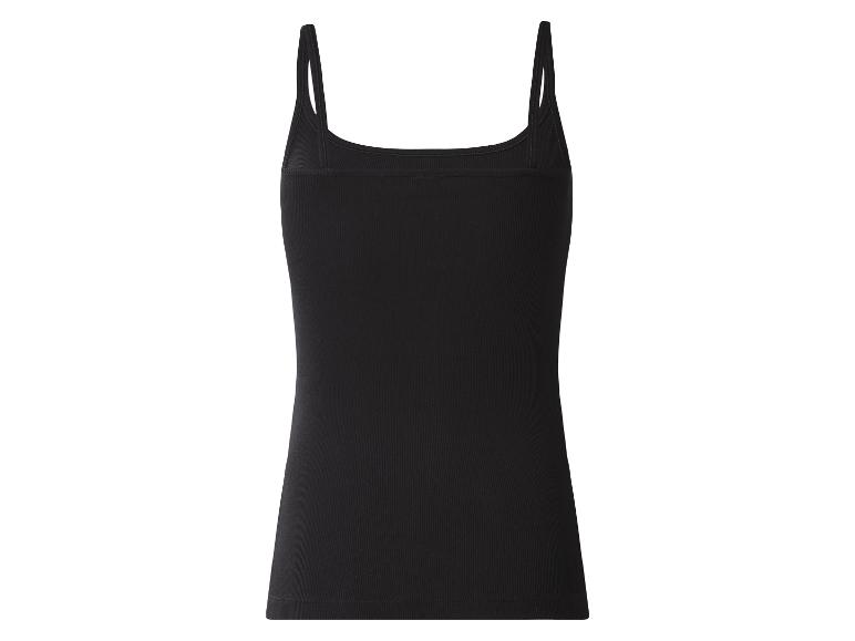 Schwarzes geripptes Damen-Top