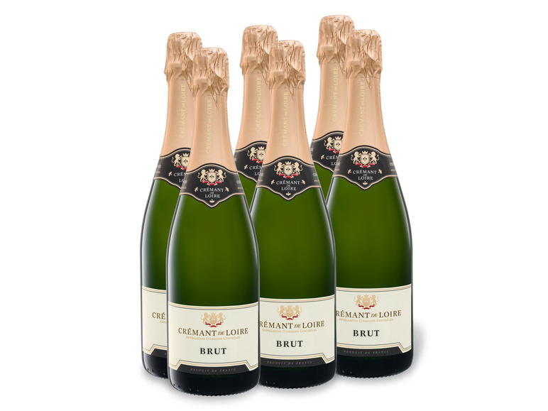 6 x 0,75-l-Flasche Weinpaket Crémant de Loire AOC brut, Schaumwein