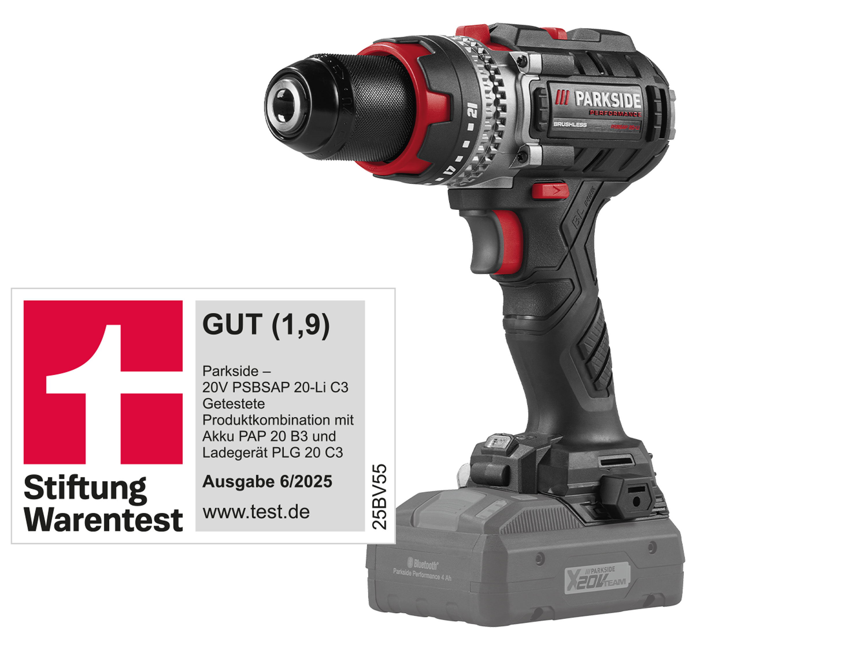 PARKSIDE PERFORMANCE® 20V Akku-Schlagbohrschrauber »PSBSAP 20-Li C3«, ohne Akku und Ladegerät