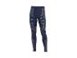 Dunkelblaue Sportleggings mit grauen Streifenmustern.