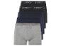 Vier Paar graue, dunkelblaue und schwarze Boxershorts von Livergy.