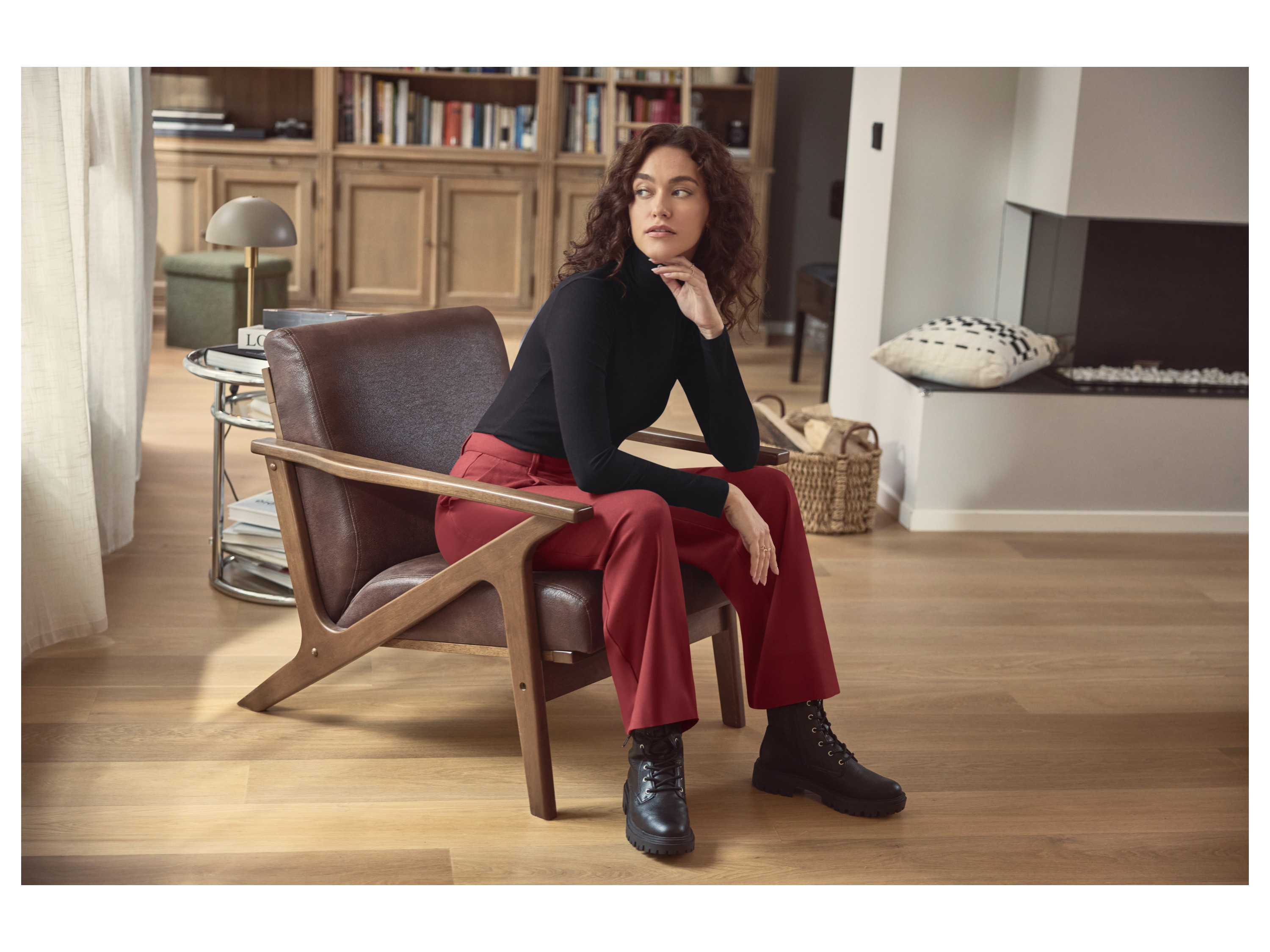 Thumbnail - esmara® Damen Palazzo-Hose / Stoffhose (Rot, 42)