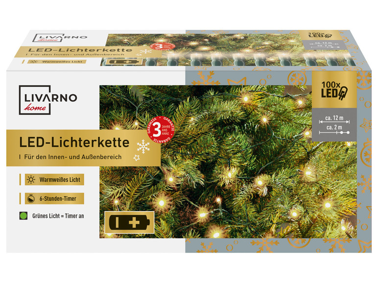 Gehe zu Vollbildansicht: LIVARNO home LED-Lichterkette, 100 LEDs - Bild 2
