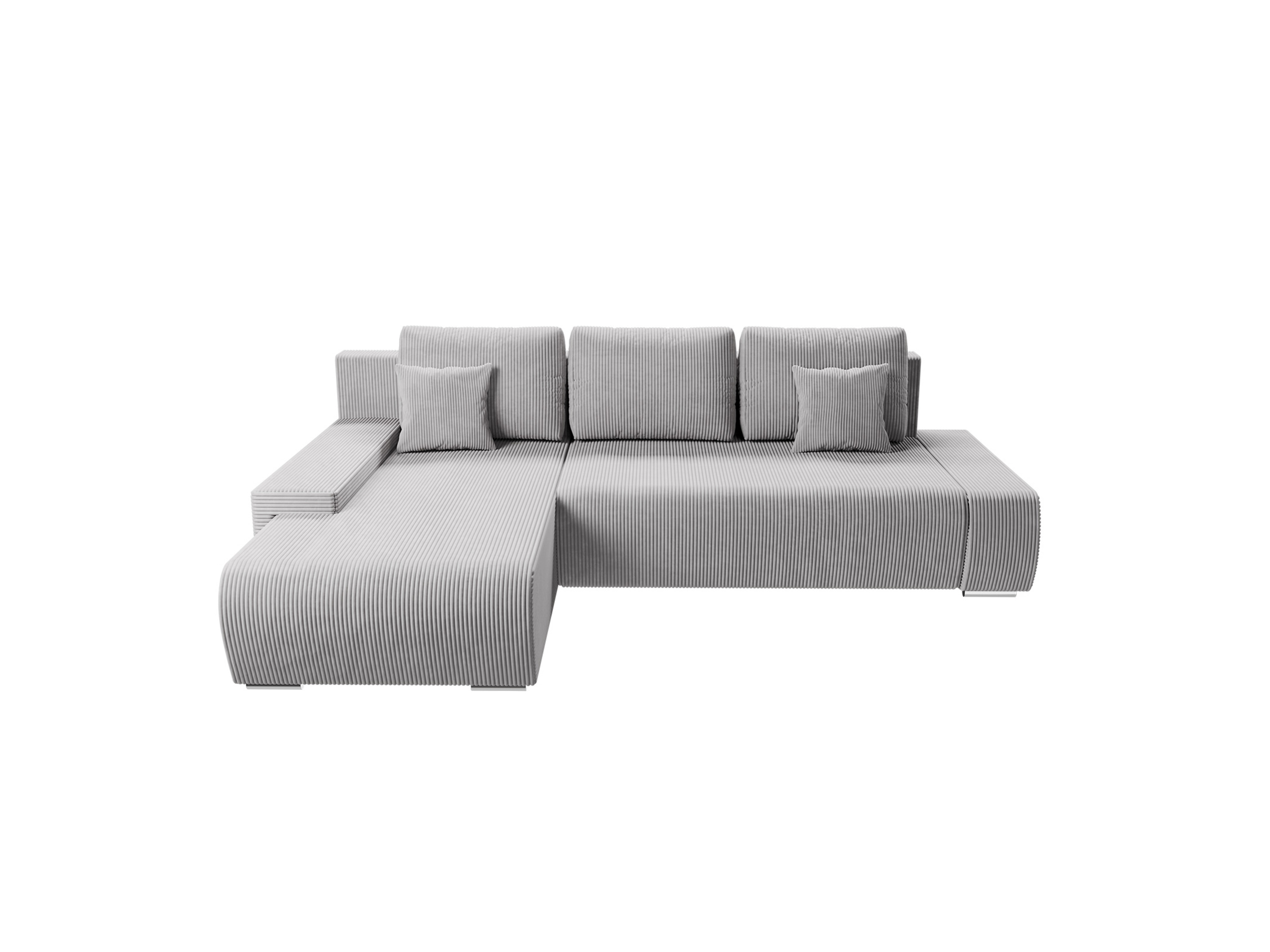 JUSKYS Sofa Iseo mit Ottomane (Links, Hellgrau)