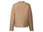 Beige gesteppte Jacke mit langen Ärmeln.
