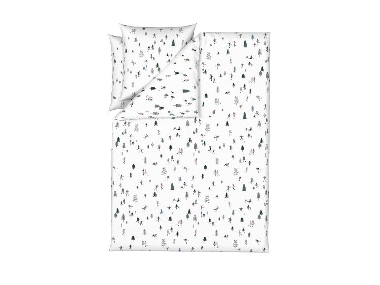 LIVARNO home Feinbiber-Bettwäsche mit Wintermotiv, 260 x 240 cm
