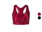 Roter Sport-BH mit Racerback, mit Farboptionen: Rot und Schwarz.