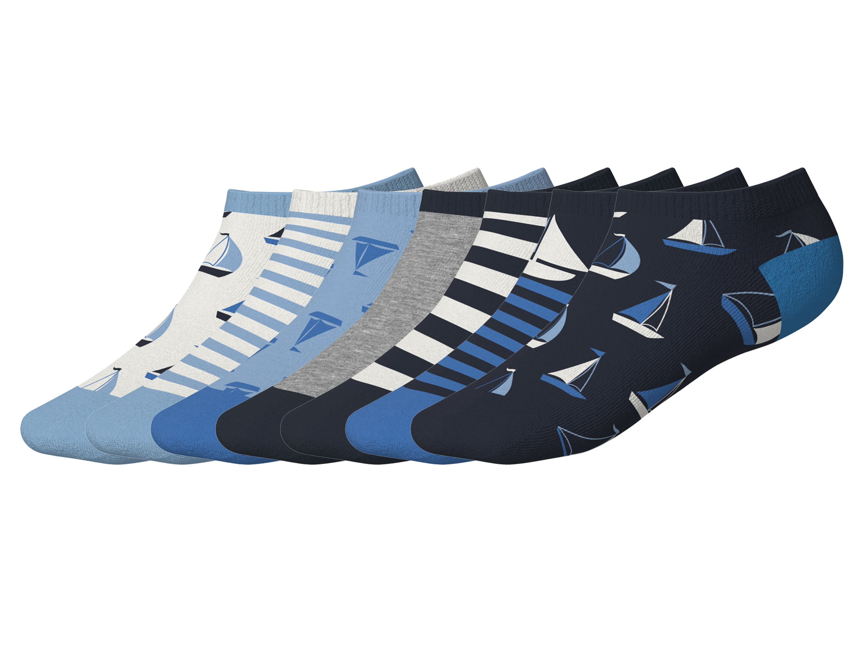 LUPILU® Kinder Sneakersocken, 7 Paar (navy/blau, 19-22)