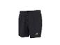 Schwarze Badeshorts mit Kordelzug und Logo am linken Bein.