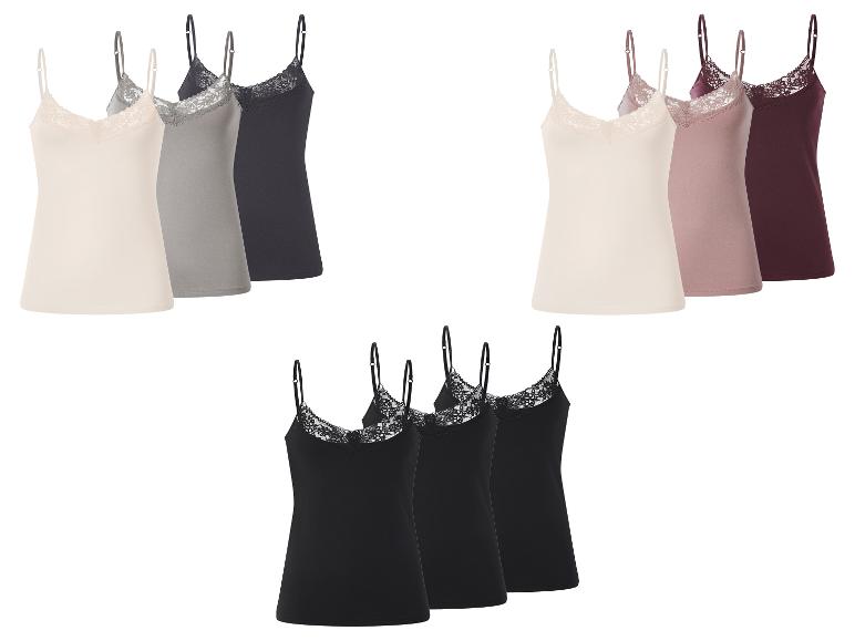 Set aus neun Damen-Spitzentops in Beige, Grau, Schwarz und Bordeaux.