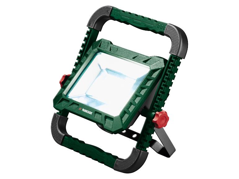 PARKSIDE grüne und schwarze LED-Arbeitsleuchte mit rotem Einstellknopf