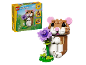 3-in-1 Bausatz eines niedlichen Hamsters mit Blume, 166 Teile.