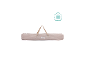Beige Reisetasche für Reisebett mit Griffen und Koffersymbol.