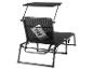 Schwarze Klappliege mit Sonnendach und Zeitschriftenfach