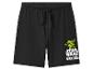 Schwarze Shorts mit Kordelzug und grünem Star Wars The Mandalorian Charakterdruck