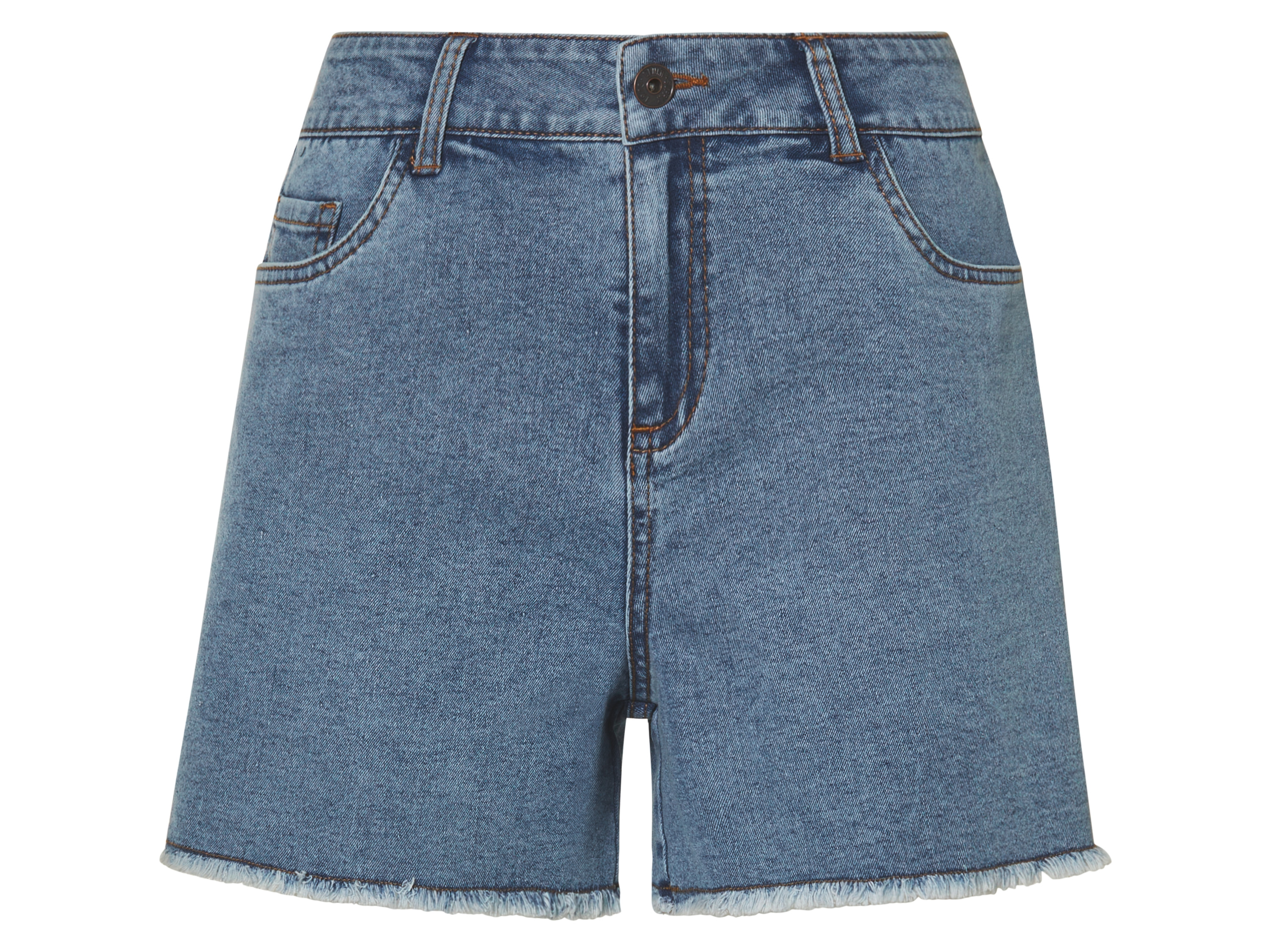ESMARA® Damen Jeansshorts, leger geschnitten (Blau, 36)""