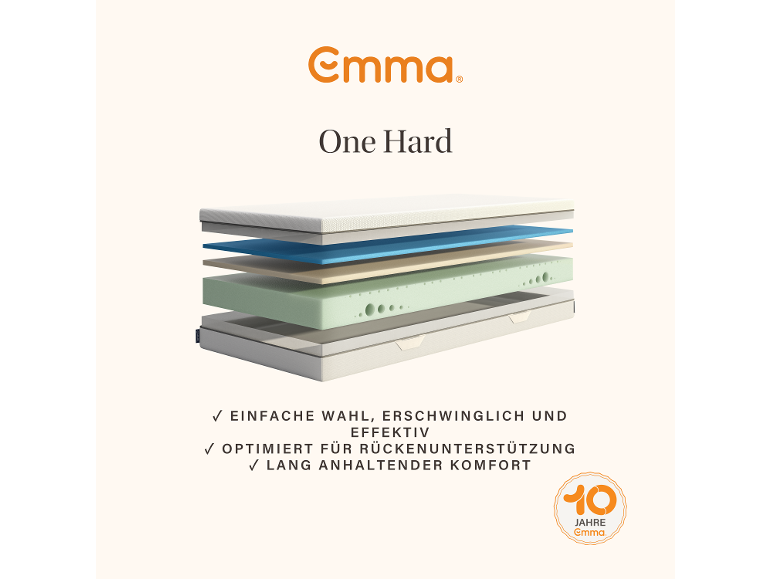 Emma One Hard Matratze: einfach, günstig und effektiv.