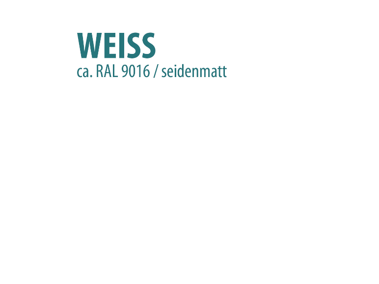 Weiss RAL 9016, seidenmatt.