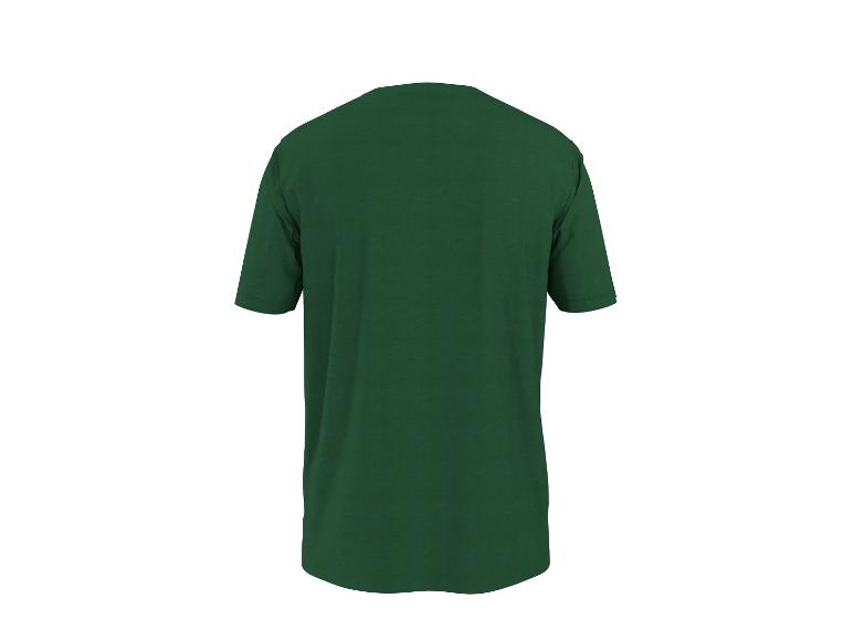 Dunkelgrünes Herren-T-Shirt mit kurzen Ärmeln, Rückansicht