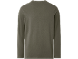 Einfarbiges olivgrünes Langarmshirt, Rückansicht.