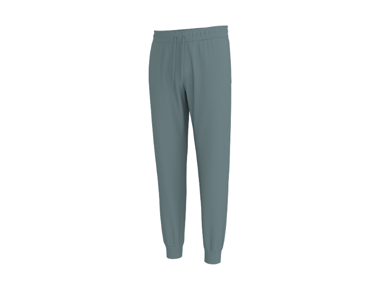 Herren-Jogginghose in Blaugrau mit Kordelzug und gerippten Bündchen.