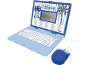 Blauer Kinderlaptop mit Zeichentrickfigur-Thema, Maus und „LEXIBOOK“-Bildschirm.