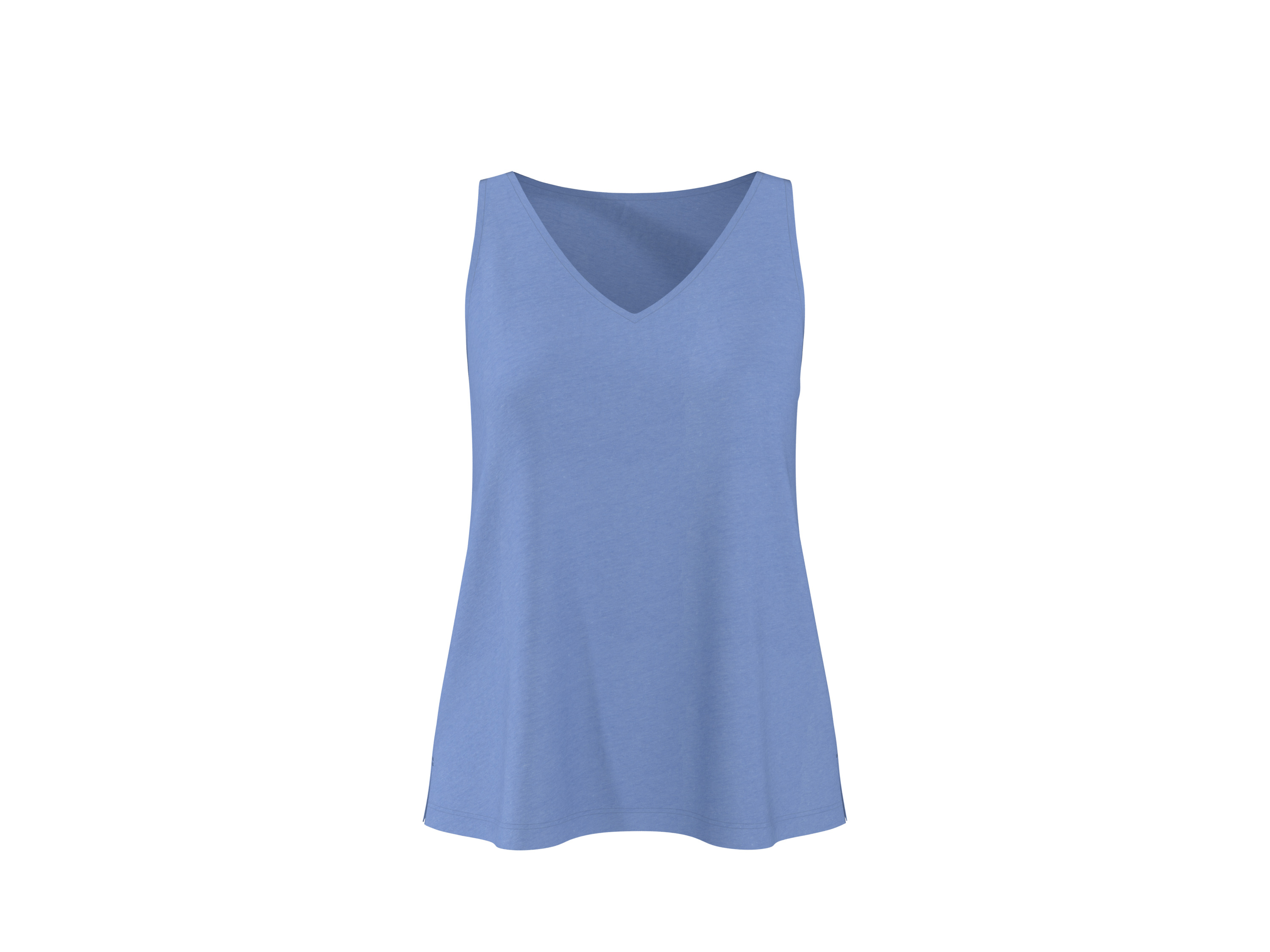 ESMARA® Damen Top mit Leinen (Blau, S (36/38))