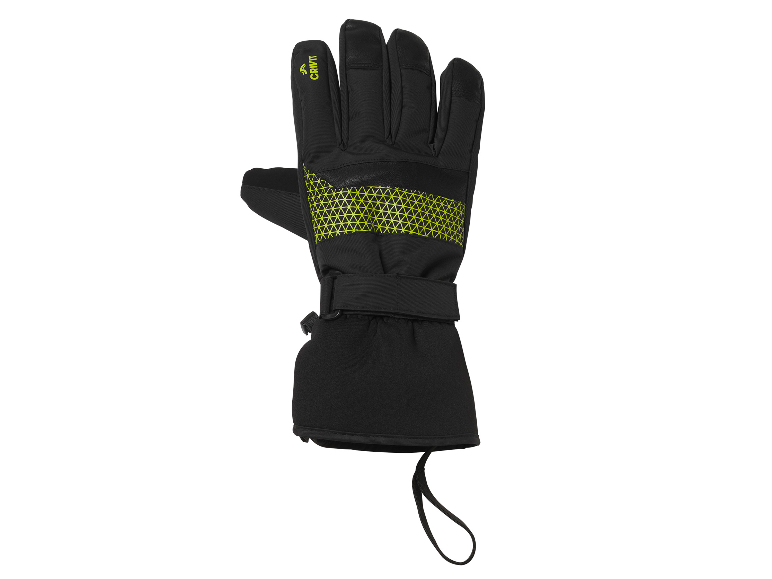 CRIVIT Damen Herren Handschuhe Ski (7,5, schwarz/lime) | 04055334984850