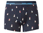 Blaue Boxershorts mit Pinguin-Muster von Happy Shorts.