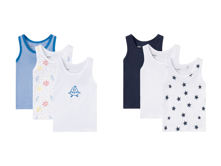 Gehe zu Vollbildansicht: lupilu® Kleinkinder Jungen Unterhemden, 3 Stück, mit Bio-Baumwollanteil - Bild 1