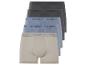 Ein Set mit vier Boxershorts von Livergy in verschiedenen Farben.