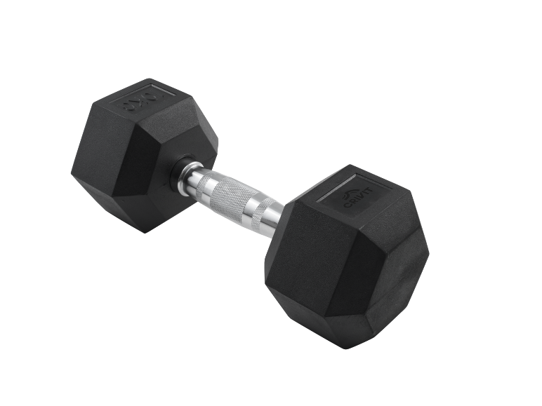 Schwarze 10 kg Hantel mit verchromtem Griff