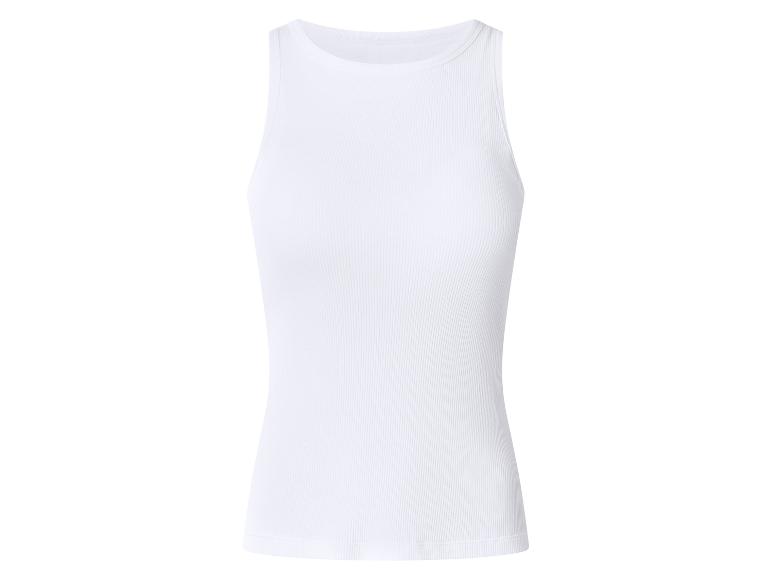 Weißes Damen-Tanktop aus Rippstoff