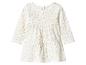Weißes Babykleid mit langen Ärmeln und bunten Punkten
