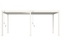 Ein weißes Pergola-Dach mit manueller Bedienung für Sonnenschutz